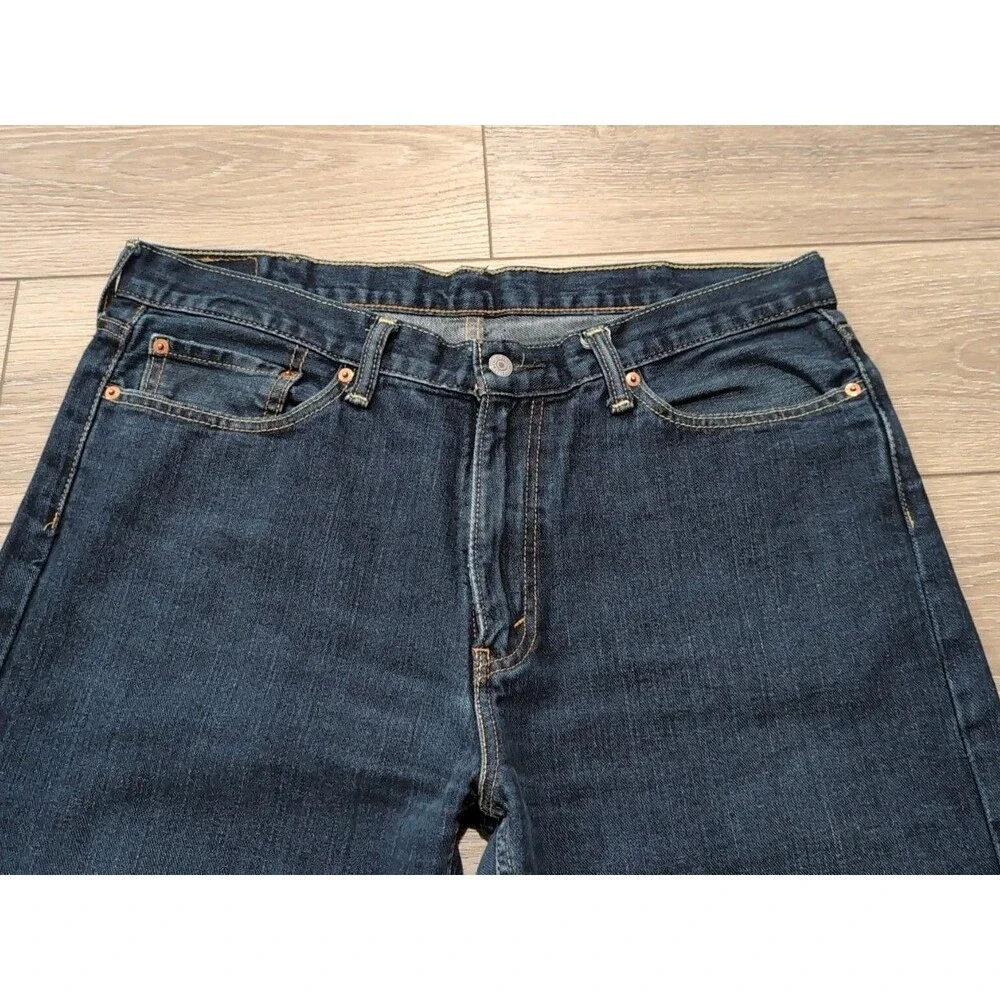 LEVI'S 514 DENIM JEANS MENS 38X30 DARK WASH BLUE STRAIGHT 9